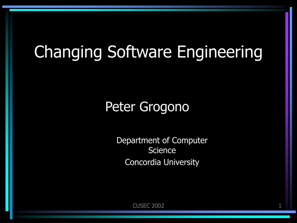 changing software engineering