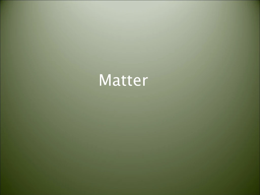 matter