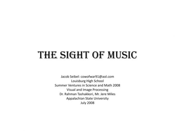 The Sight of Music