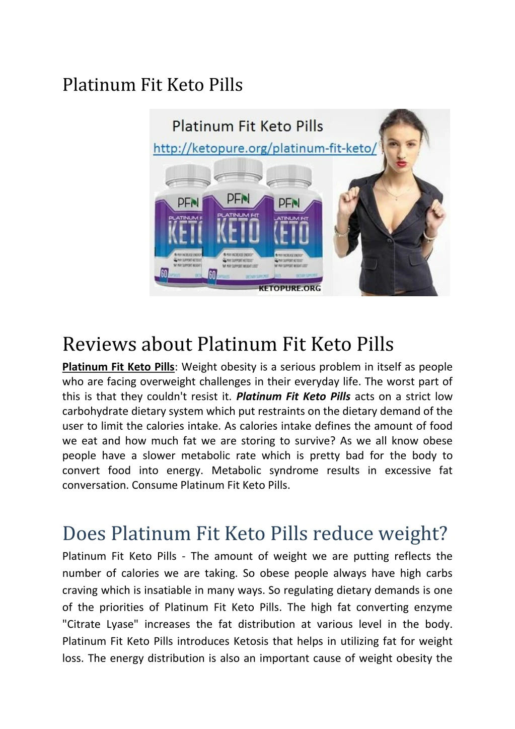 platinum fit keto pills