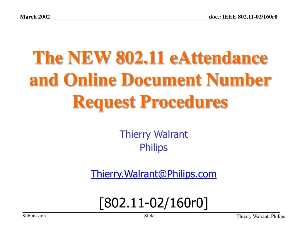 the new 802 11 eattendance and online document