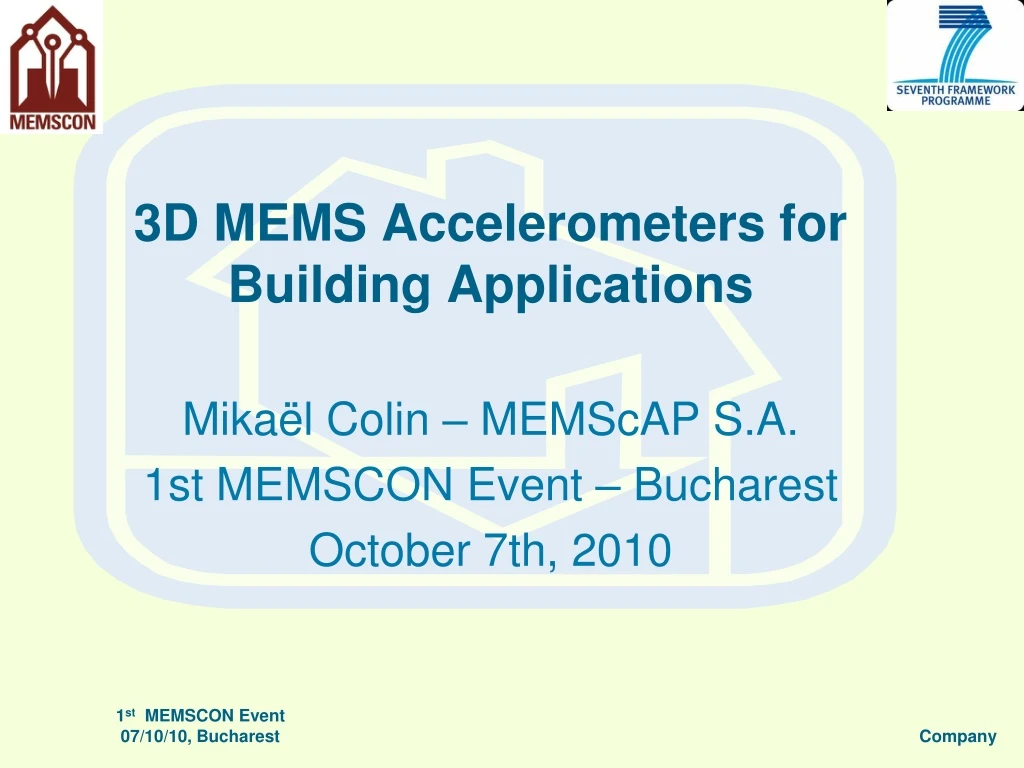 3d mems accelerometers for building applications