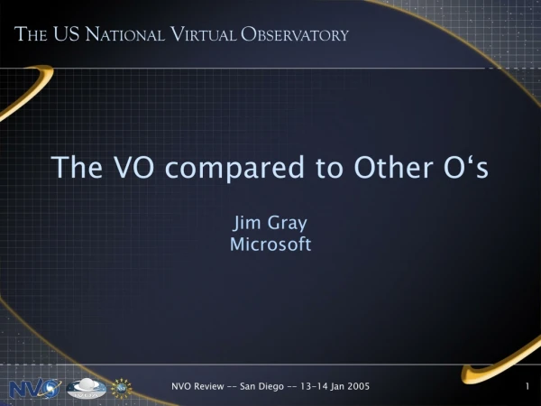The VO compared to Other O‘s