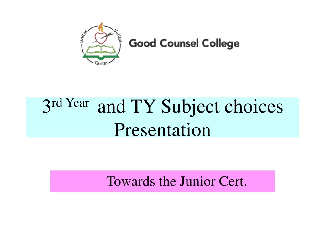 3 rd year and ty subject choices presentation