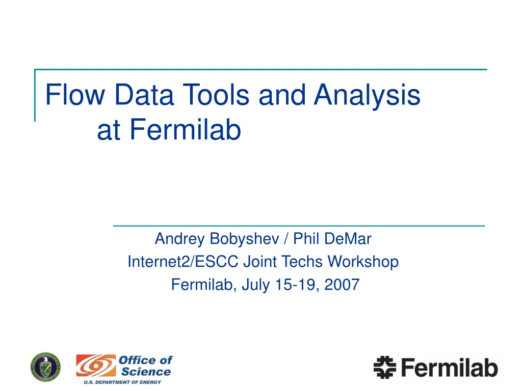 flow data tools and analysis at fermilab