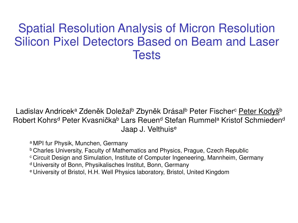 spatial resolution analysis of micron resolution
