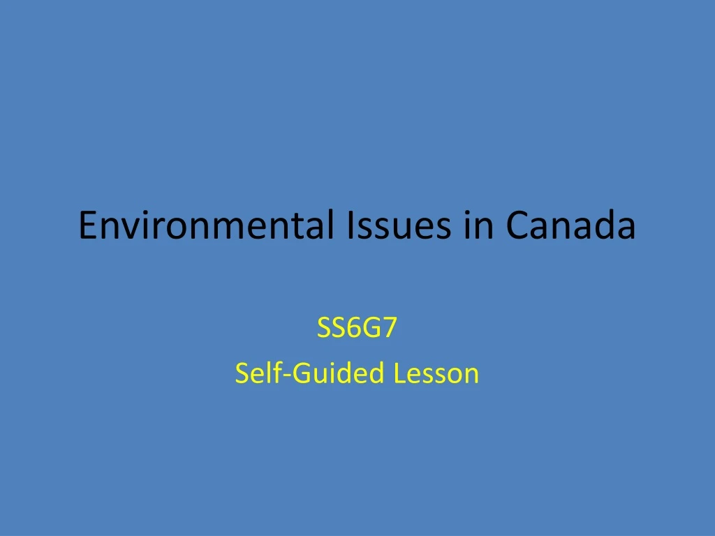 environmental issues in canada