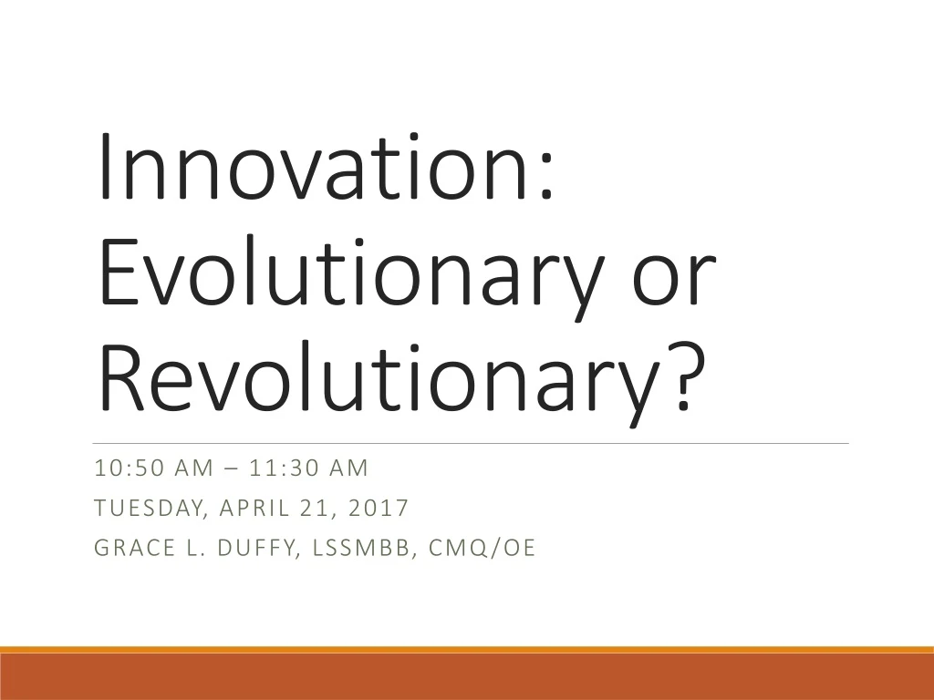 innovation evolutionary or revolutionary