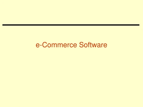 e-Commerce Software