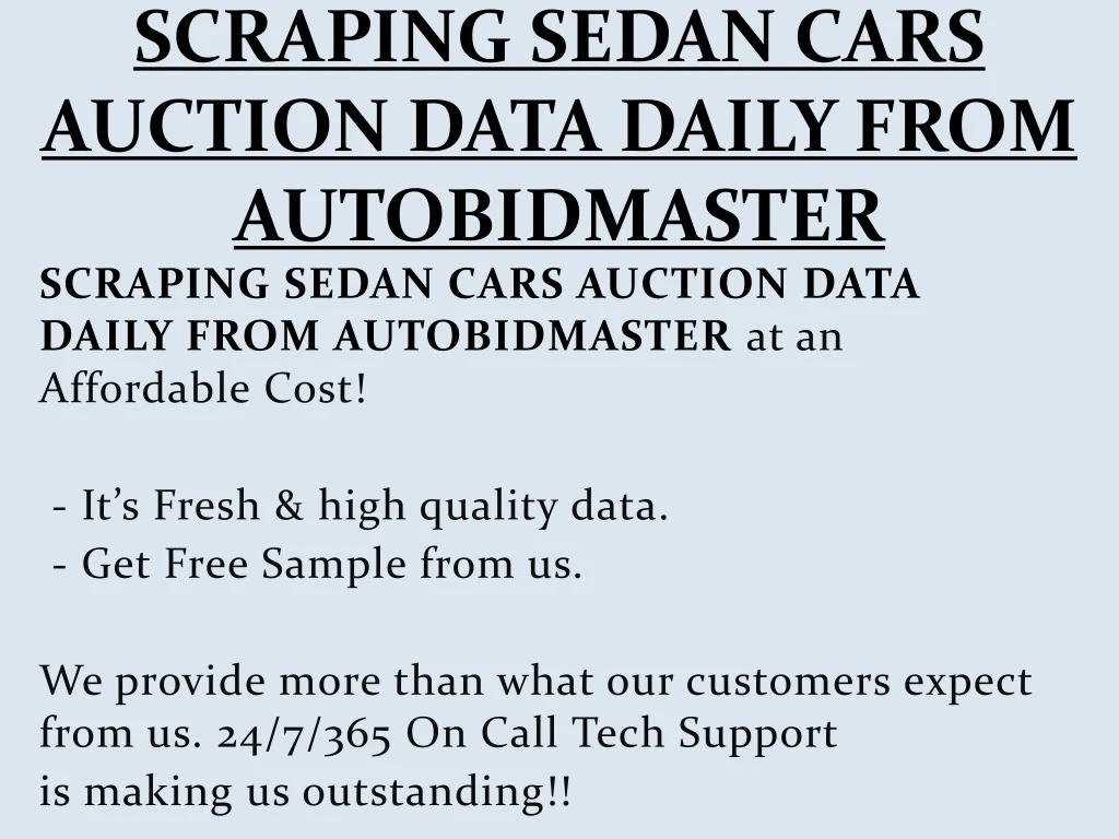 scraping sedan cars auction data daily from autobidmaster