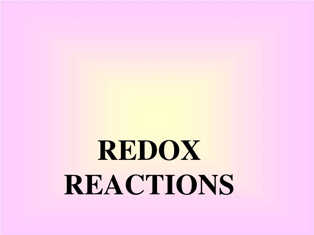 redox reactions