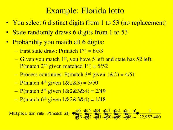 Example: Florida lotto