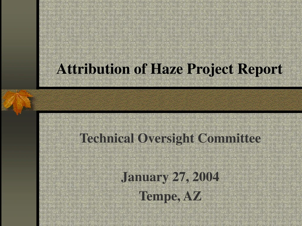 attribution of haze project report