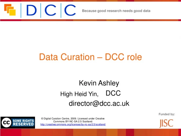 Data Curation – DCC role