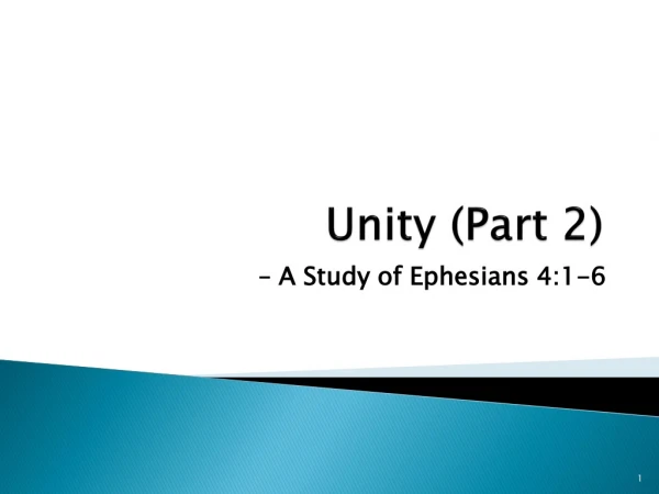 Unity (Part 2)