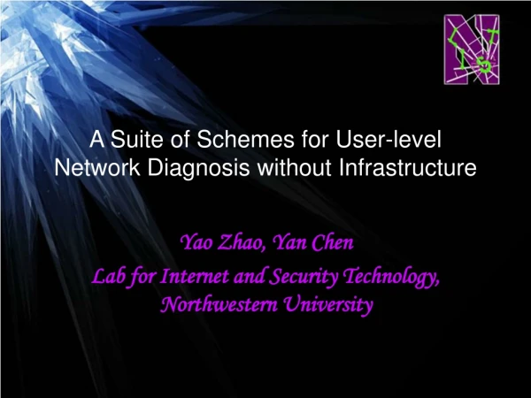 A Suite of Schemes for User-level Network Diagnosis without Infrastructure