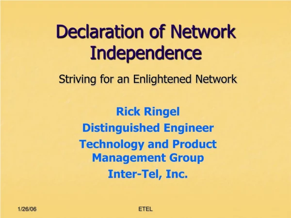 Declaration of Network Independence