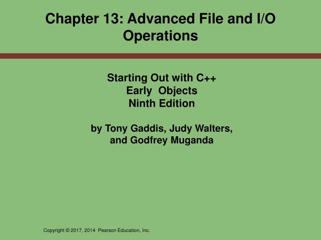 chapter 13 advanced file and i o operations