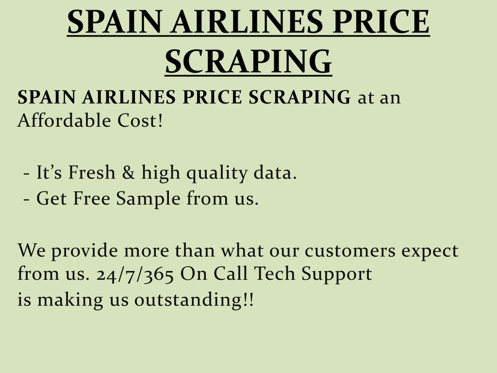 spain airlines price scraping