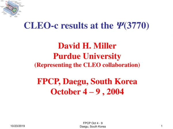 CLEO-c results at the Ψ (3770)