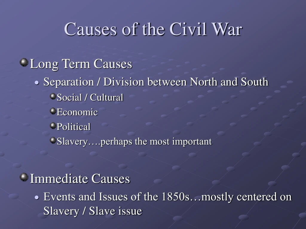 causes of the civil war