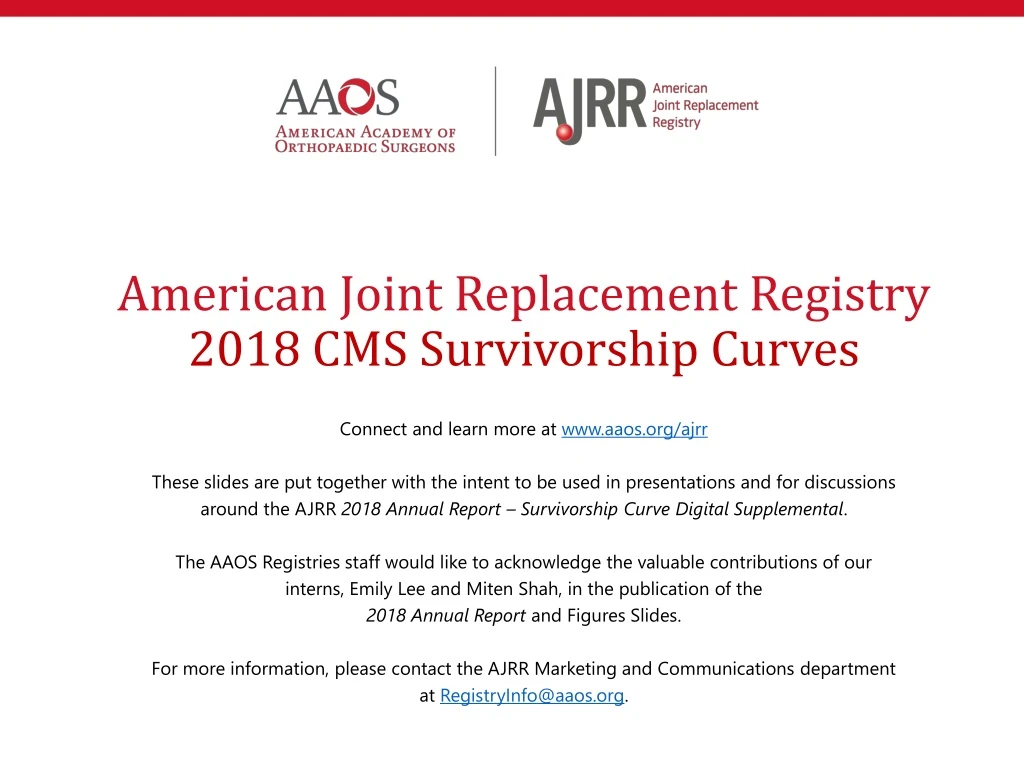 american joint replacement registry 2018
