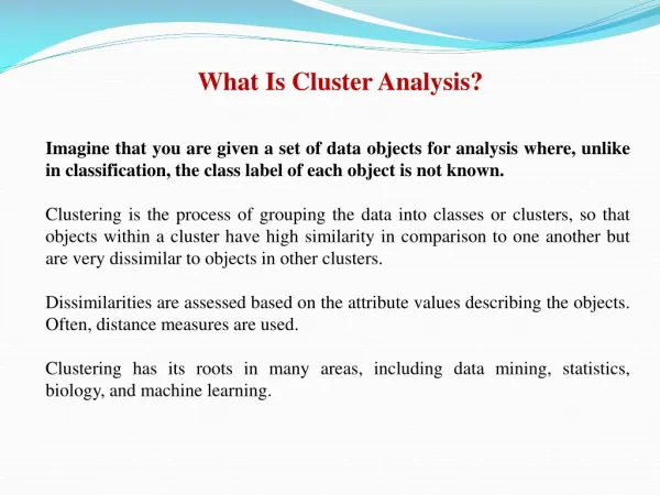 What Is Cluster Analysis?