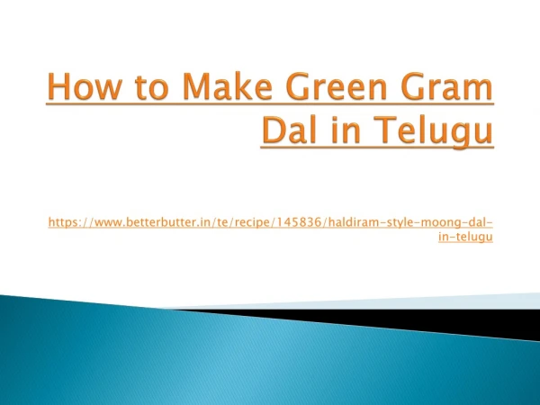 How to make Green Gram dal in Telugu