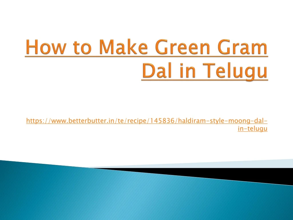 how to make green gram dal in telugu
