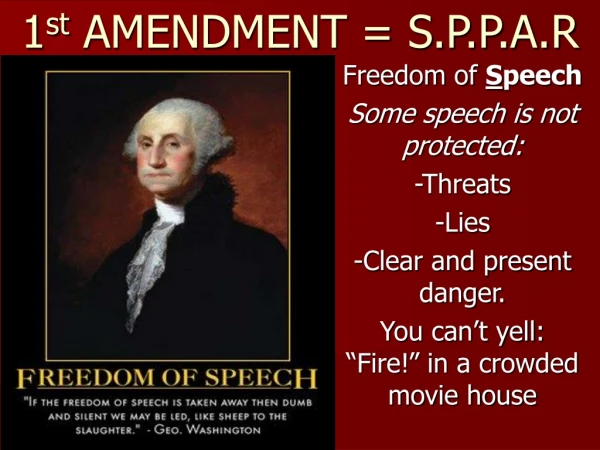 1 st AMENDMENT = S.P.P.A.R