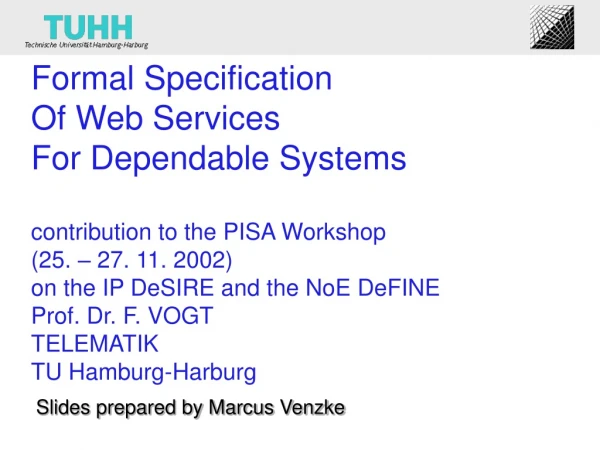 Slides prepared by Marcus Venzke