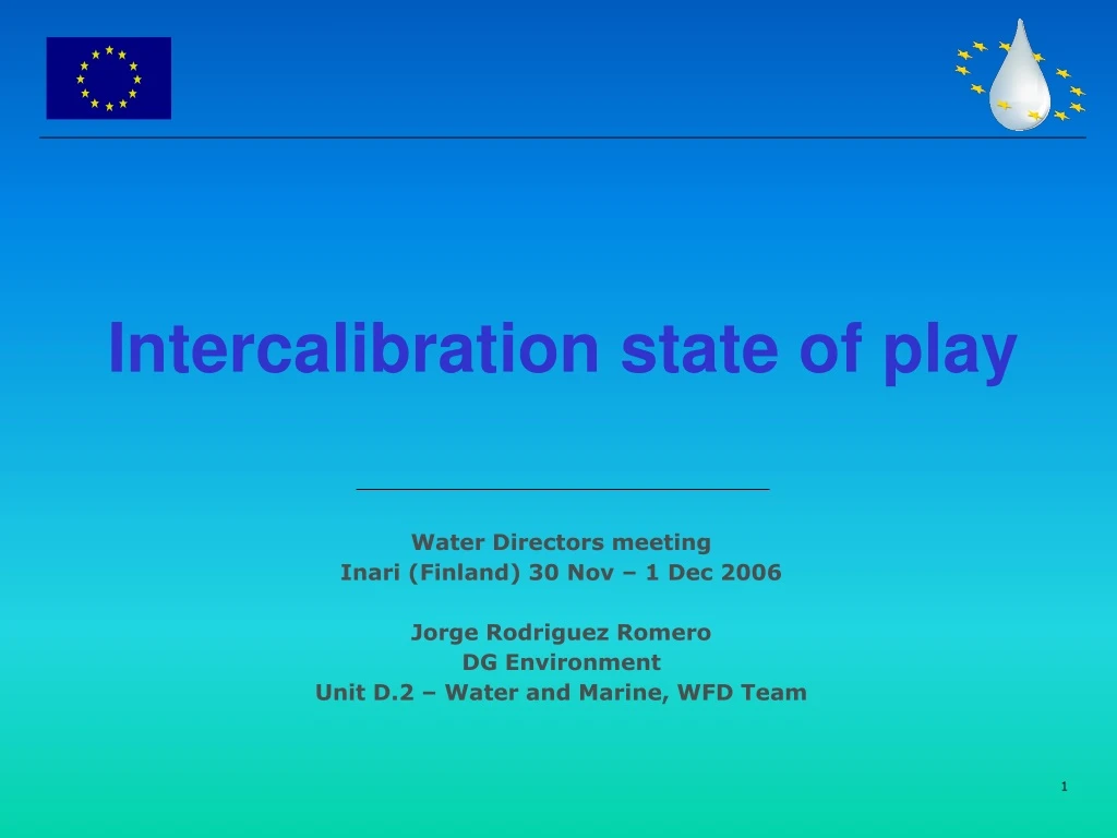 intercalibration state of play