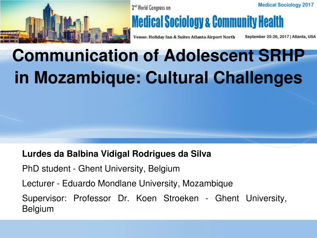 communicating strategies of communication of adolescent srhp in mozambique cultural challenges