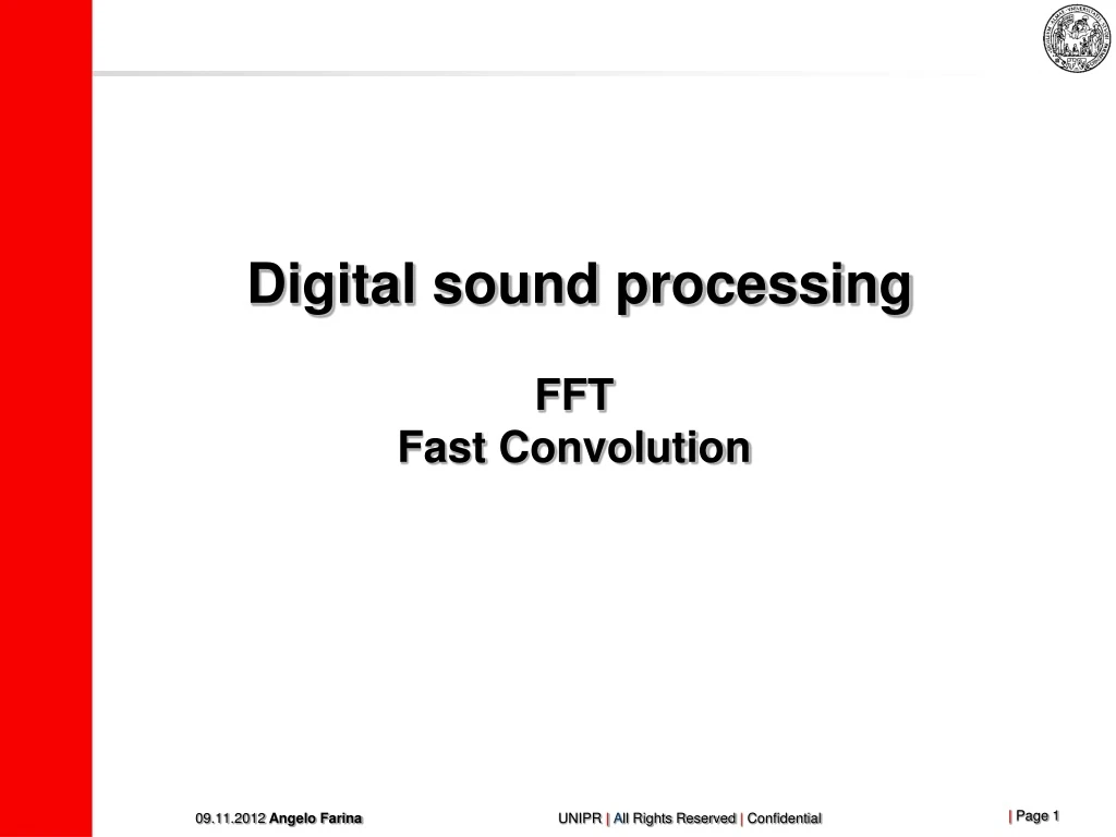 digital sound processing fft fast convolution