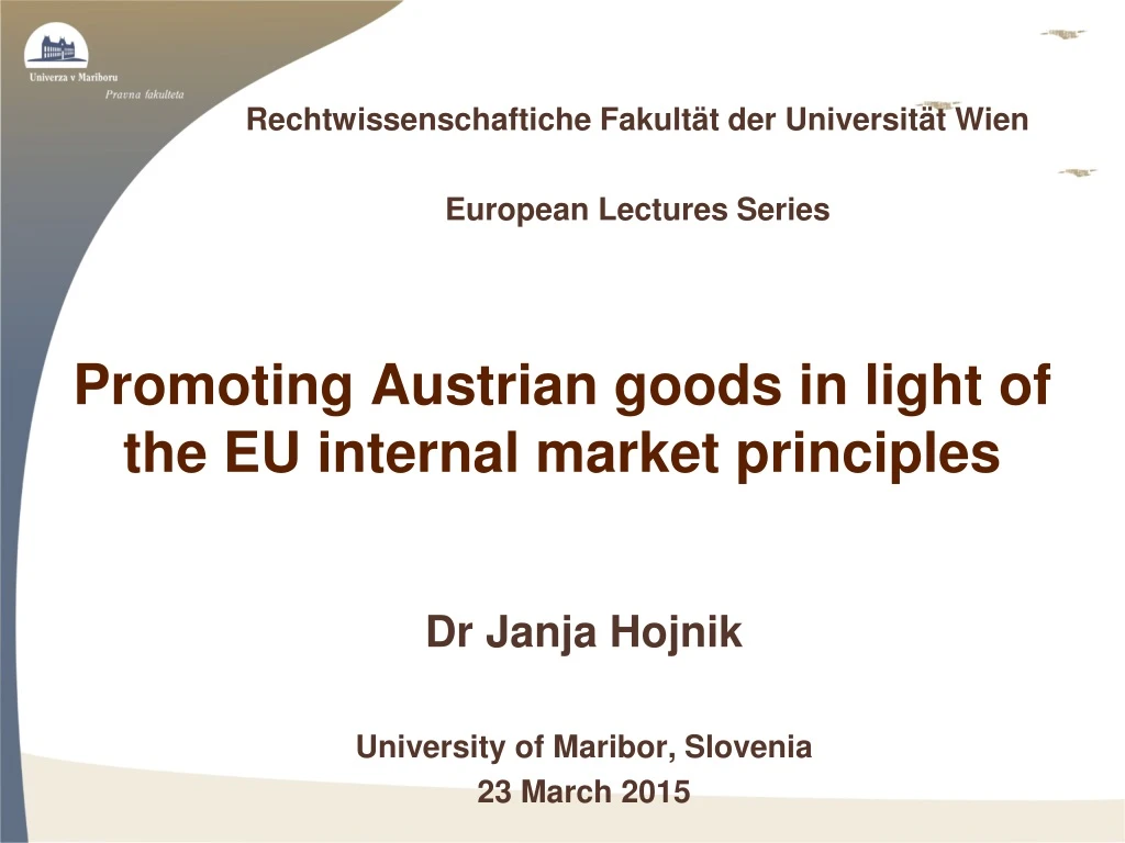 promoting austrian goods in light of the eu internal market principles