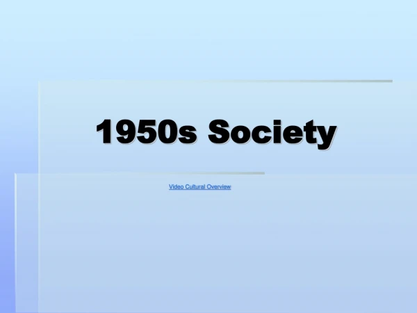 1950s Society