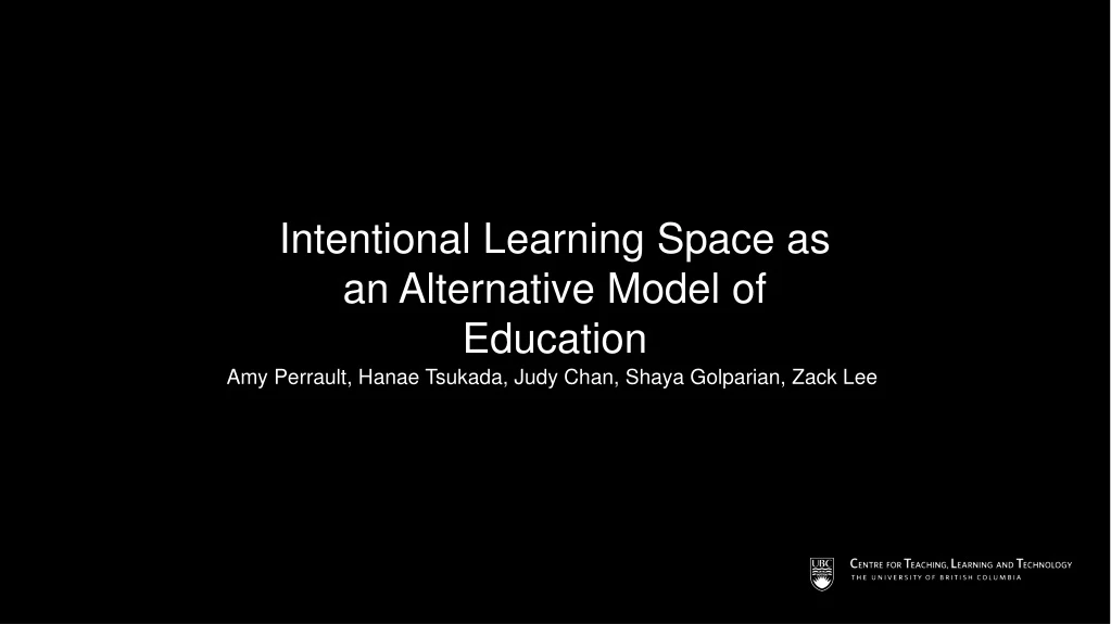 intentional learning space as an alternative
