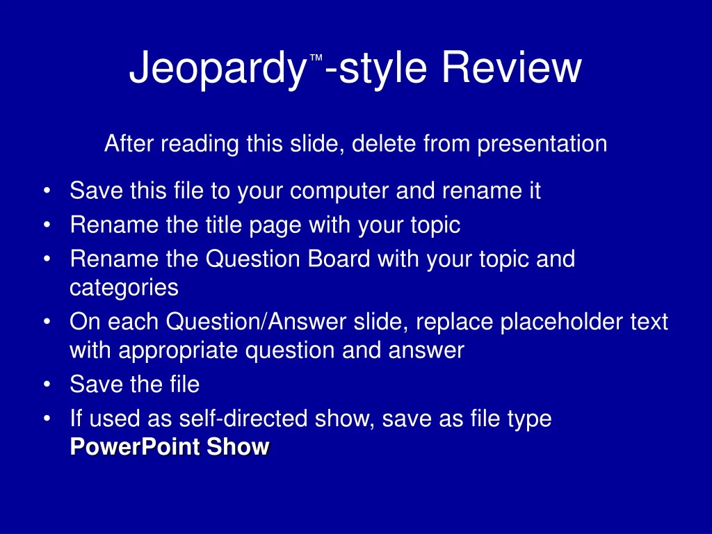 jeopardy style review
