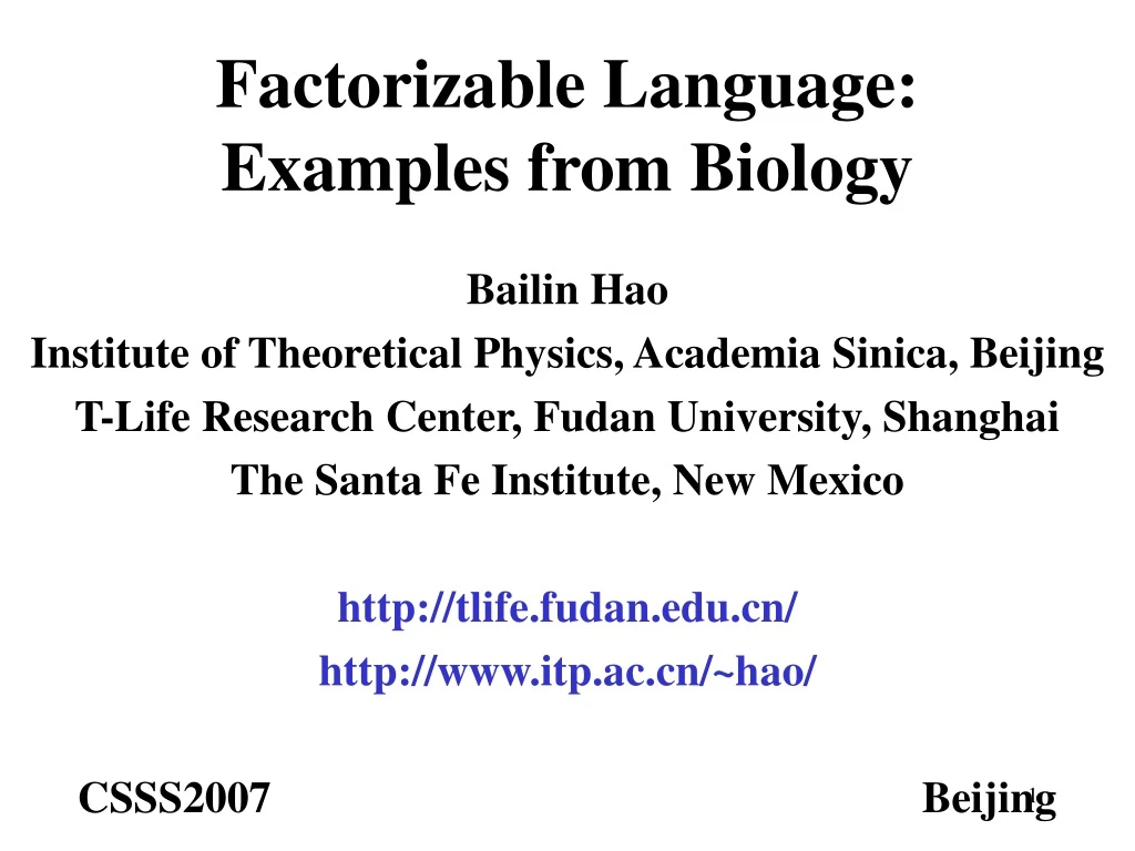 factorizable language examples from biology