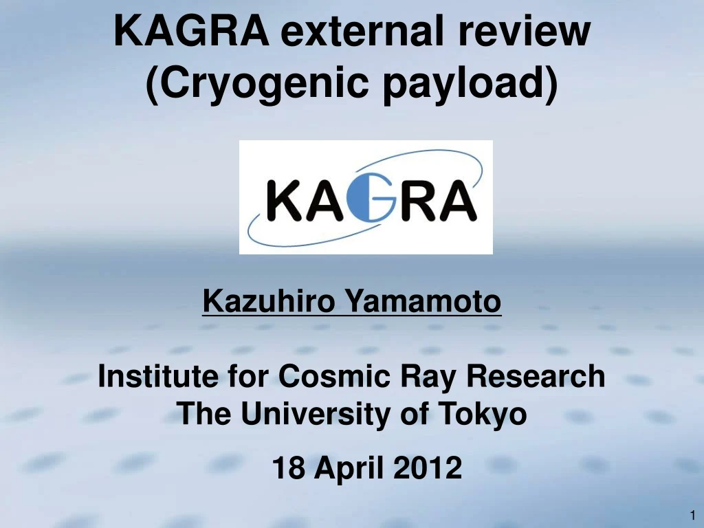 kagra external review cryogenic payload
