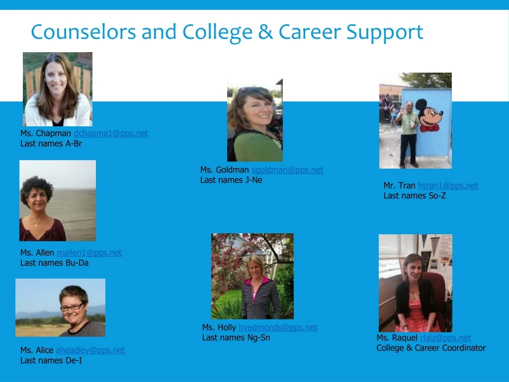 counselors and college career support