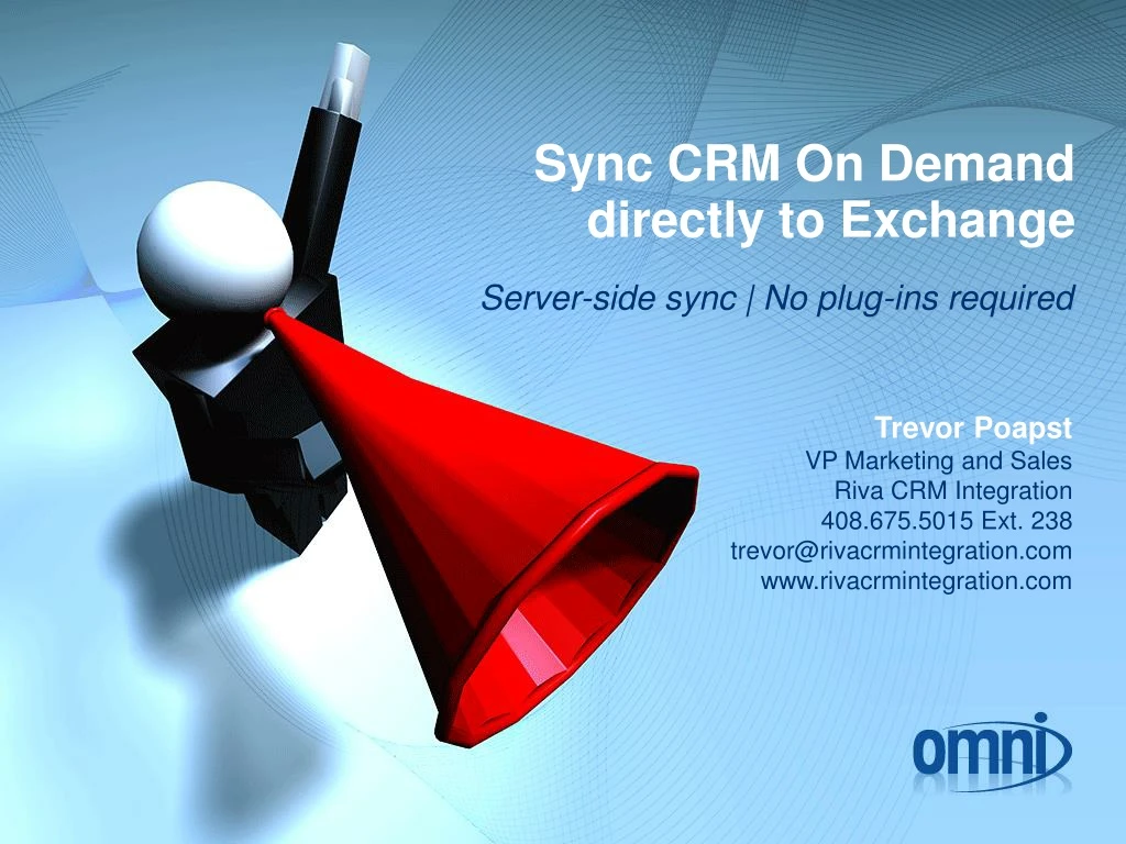 sync crm on demand directly to exchange