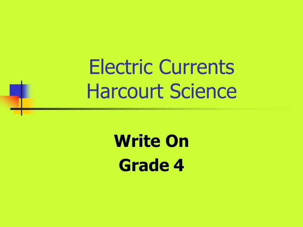 electric currents harcourt science