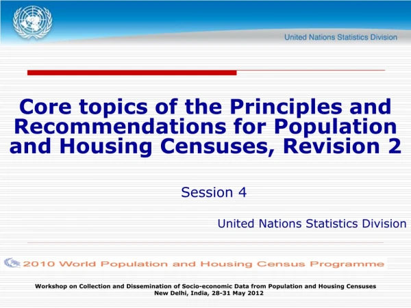 Core topics of the Principles and Recommendations for Population and Housing Censuses, Revision 2