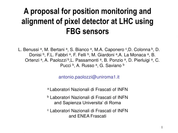 A proposal for position monitoring and alignment of pixel detector at LHC using FBG sensors