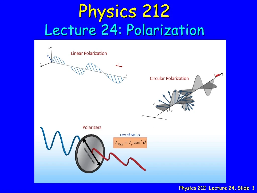 physics 212 lecture 24 polarization