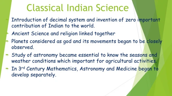 Classical Indian Science