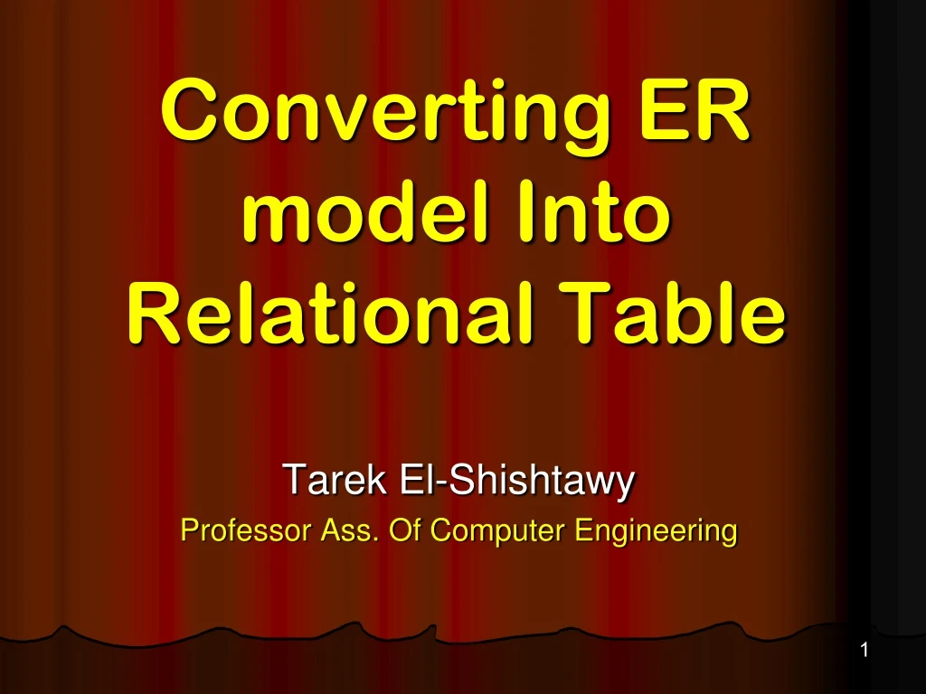 converting er model into relational table