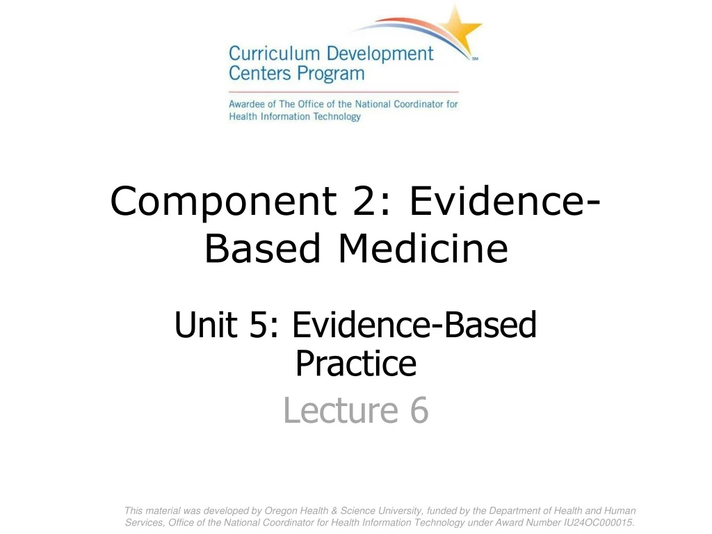 component 2 evidence based medicine