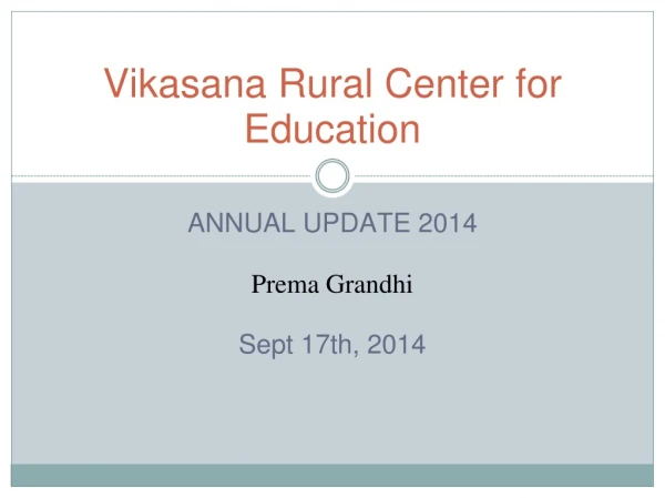 Vikasana Rural Center for Education